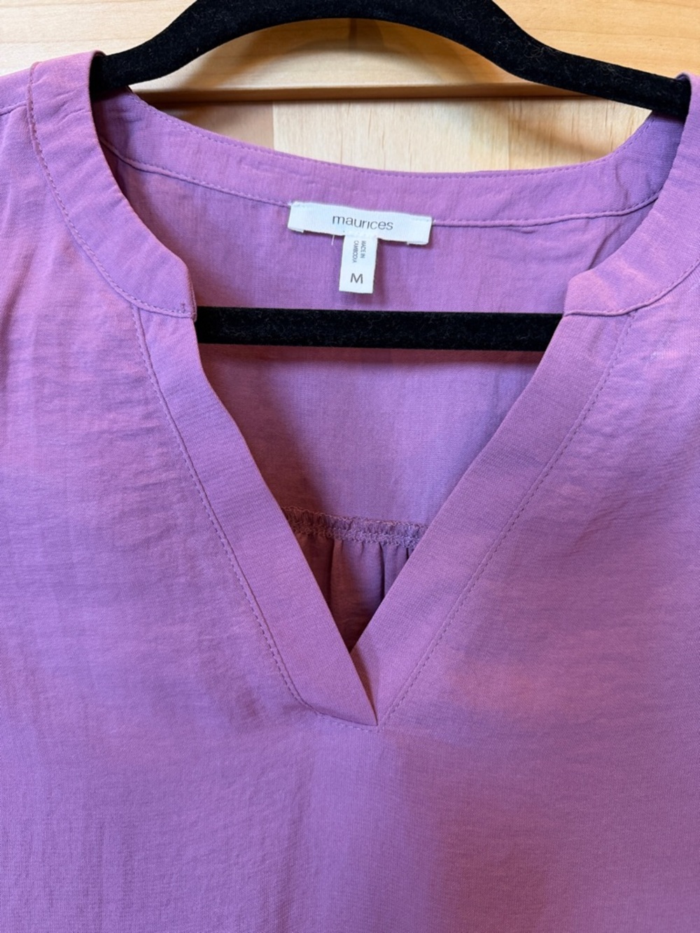 SET OF 3 Maurices Atwood 3/4 sleeve Popover Blouse, Size M, Teal, Lilac & Cream - Picture 3 of 5